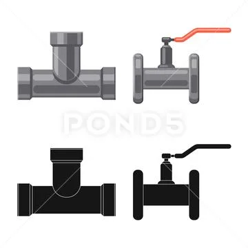 Vector design of pipe and tube icon. Collection of pipe and pipeline ...