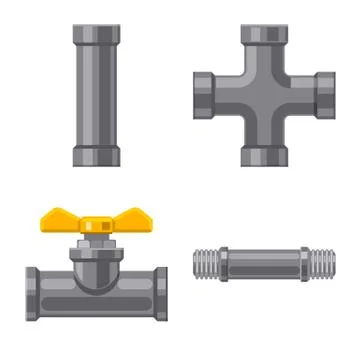 Vector design of pipe and tube logo. Set of pipe and pipeline stock symbol for Stock Illustration