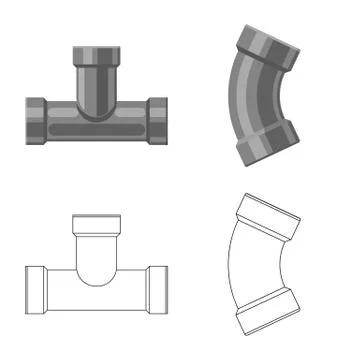 Vector design of pipe and tube logo. Set of pipe and pipeline stock vector Stock Illustration