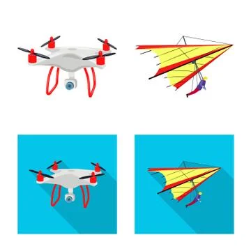 Vector design of plane and transport icon. Collection of plane and sky stock Illustration