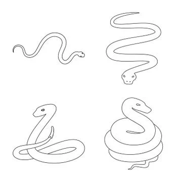 Vector design of poison and evil logo. Collection of poison and bite vector icon Stock Illustration