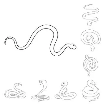 Vector design of poison and evil logo. Collection of poison and bite stock Stock-Illustration