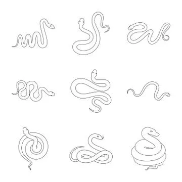 Vector design of poison and evil logo. Set of poison and bite vector icon for Stock Illustration