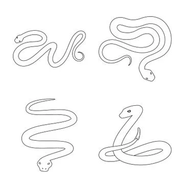 Vector design of poison and evil logo. Set of poison and bite stock symbol for Stock-Illustration