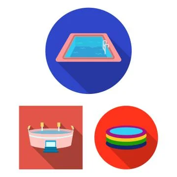 Vector design of pool and clipart symbol. Collection of pool and sport stock Stock Illustration