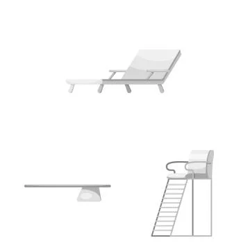 Vector design of pool and swimming icon. Set of pool and activity stock symbol Stock Illustration