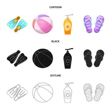 Vector design of pool and swimming icon. Collection of pool and activity stock Stock Illustration