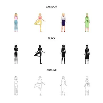 Vector design of posture and mood logo. Collection of posture and female stock Stockillustratie