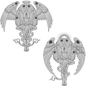 Vector design of praying angel 库存插图