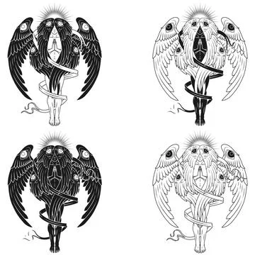 Vector design of praying angel Illustrazione stock