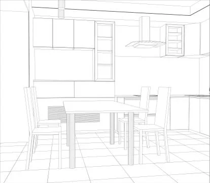 Vector design process in wire-frame Illustration created of 3d Stock-Illustration