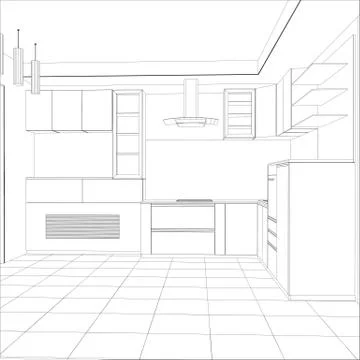 Vector design process in wire-frame Illustration created of 3d Stock-Illustration