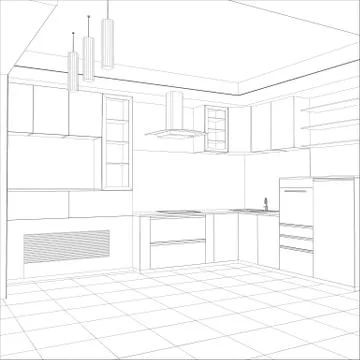 Vector design process in wire-frame Illustration created of 3d Illustrazione stock