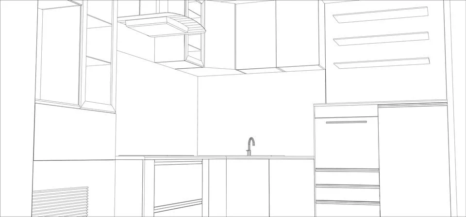 Vector design process in wire-frame Illustration created of 3d イラスト素材