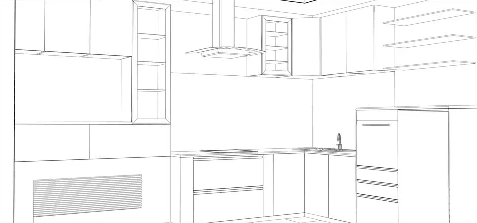 Vector design process in wire-frame Illustration created of 3d イラスト素材