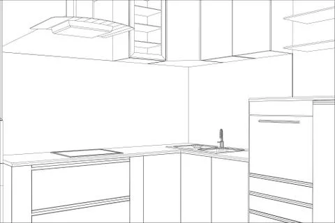 Vector design process in wire-frame Illustration created of 3d Illustrazione stock