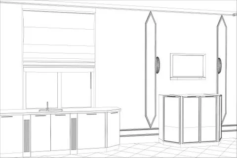 Vector design process in wire-frame Illustration created of 3d Illustrazione stock