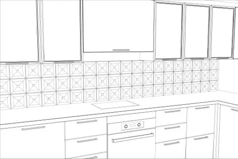 Vector design process in wire-frame Illustration created of 3d Stock-Illustration