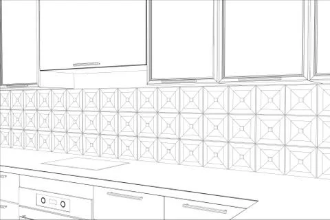 Vector design process in wire-frame Illustration created of 3d イラスト素材