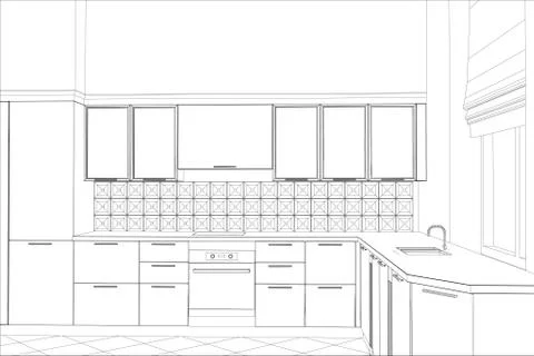 Vector design process in wire-frame Illustration created of 3d Illustrazione stock