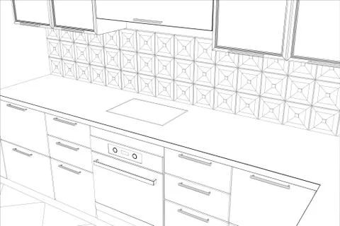 Vector design process in wire-frame Illustration created of 3d Illustrazione stock