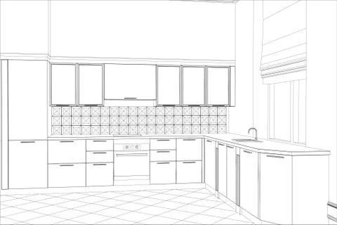 Vector design process in wire-frame Illustration created of 3d Illustrazione stock