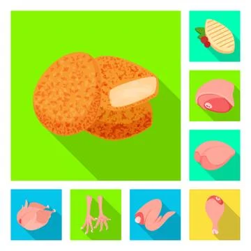Vector design of product and poultry icon. Collection of product and agriculture Stock Illustration