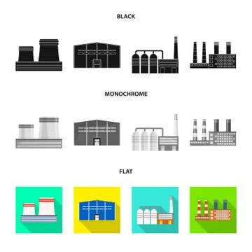 Vector design of production and structure logo. Set of production and technology 스톡 일러스트