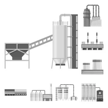 Vector design of production and structure logo. Collection of production and 스톡 일러스트