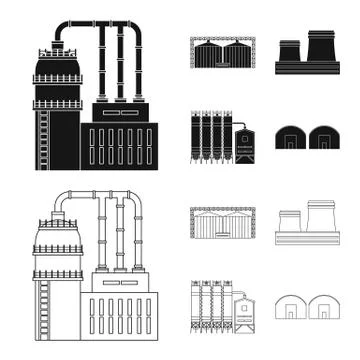Vector design of production and structure logo. Set of production and technology 스톡 일러스트