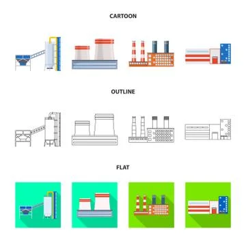 Vector design of production and structure logo. Collection of production and 스톡 일러스트