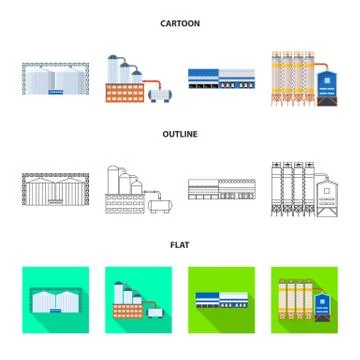 Vector design of production and structure logo. Set of production and technology 스톡 일러스트