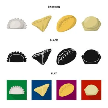 Vector design of products and cooking symbol. Set of products and appetizer Stock Illustration