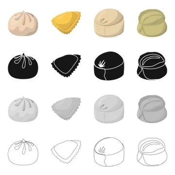 Vector design of products and cooking icon. Set of products and appetizer stock Stock Illustration