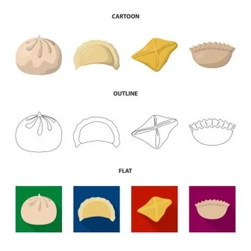 Vector design of products and cooking symbol. Set of products and appetizer Stock Illustration