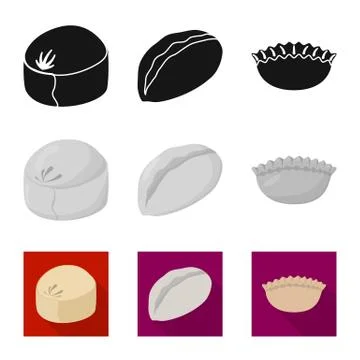 Vector design of products and cooking icon. Set of products and appetizer stock Stock Illustration