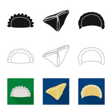 Vector design of products and cooking symbol. Collection of products and Stock Illustration