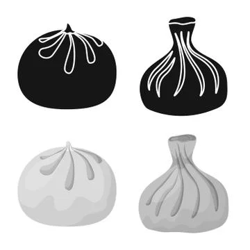 Vector design of products and cooking symbol. Set of products and appetizer Stock Illustration
