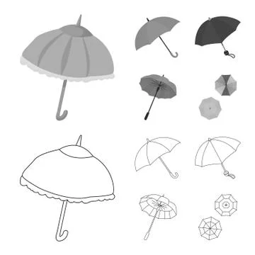 Vector design of protection and closed icon. Collection of protection and rainy Stock Illustration