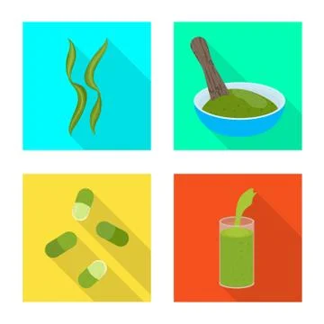 Vector design of protein and sea logo. Set of protein and natural vector icon Stock Illustration