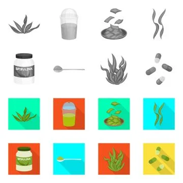 Vector design of protein and sea symbol. Set of protein and natural vector icon Stock Illustration