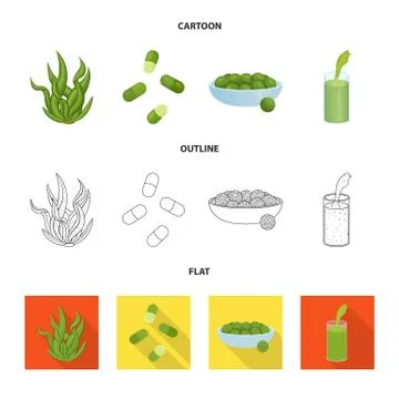 Vector design of protein and sea symbol. Set of protein and natural stock symbol Stock Illustration