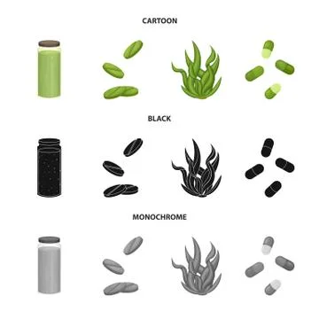 Vector design of protein and sea icon. Set of protein and natural stock vector Stock Illustration