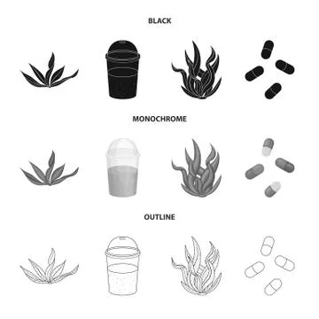 Vector design of protein and sea symbol. Collection of protein and natural stock Stock Illustration