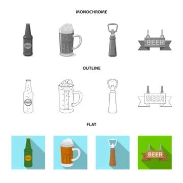 Vector design of pub and bar logo. Collection of pub and interior vector icon Stock Illustration