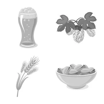 Vector design of pub and bar symbol. Set of pub and interior stock vector Stock Illustration