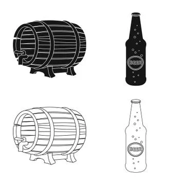 Vector design of pub and bar logo. Set of pub and interior stock symbol for web. Illustrazione stock