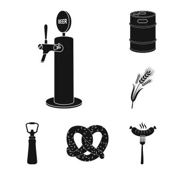 Vector design of pub and bar symbol. Set of pub and interior stock vector Illustrazione stock