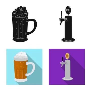 Vector design of pub and bar logo. Set of pub and interior stock symbol for web. Illustration