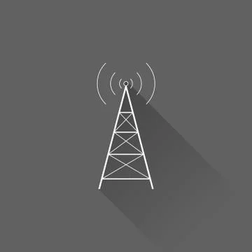 Vector design of radio tower broadcast icon. Stock Illustration
